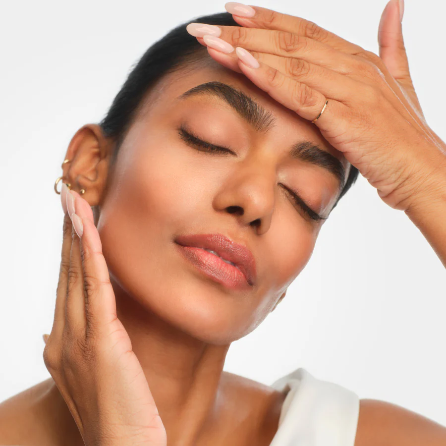 Model applying First Care Activating Serum